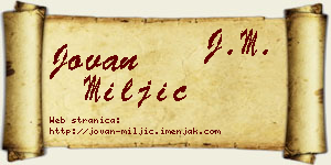 Jovan Miljić vizit kartica